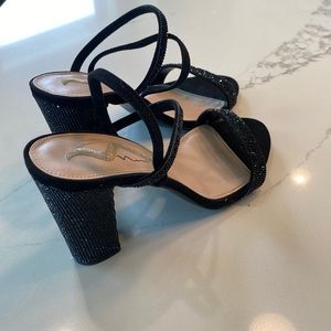 Black Nena heels, worn once to prom, sz 9, Purchased at David’s Bridal, cuuute